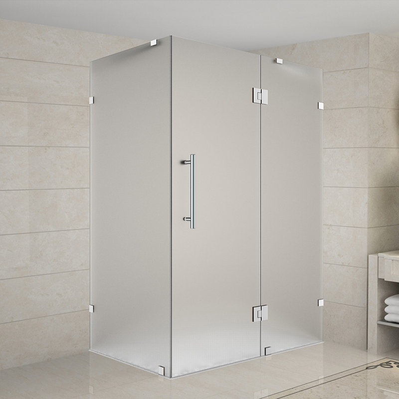 SEN987F-SS-3336-10 Avalux 33" x 72" Hinged Frameless Shower Door