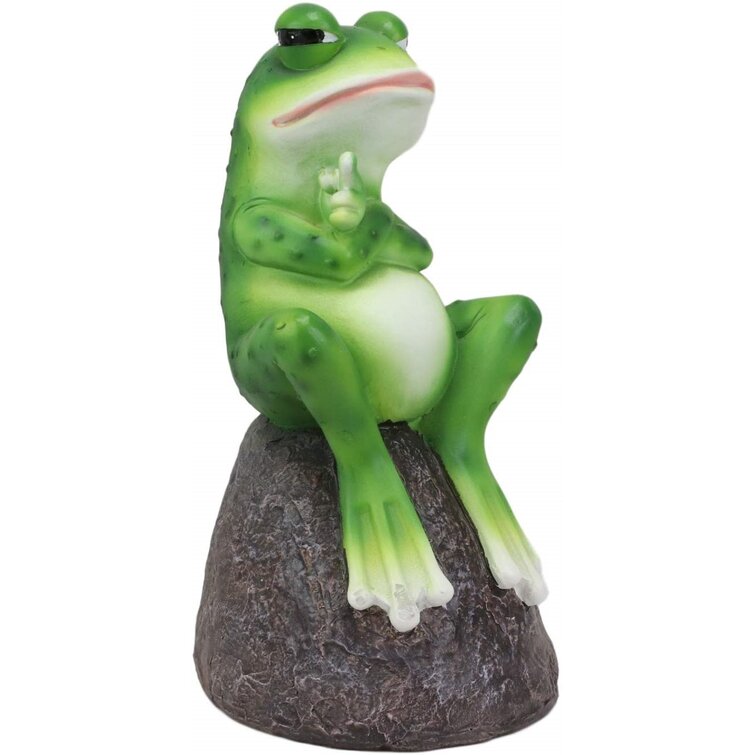 Statue Animal Figurine Mini Frog Resin Figurine Lying In a Reclining Chair