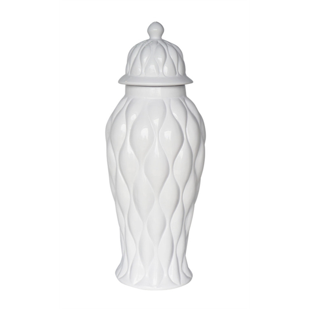 Benzara Nice Looking Quilt Texture Decorative Ceramic Storage Jar