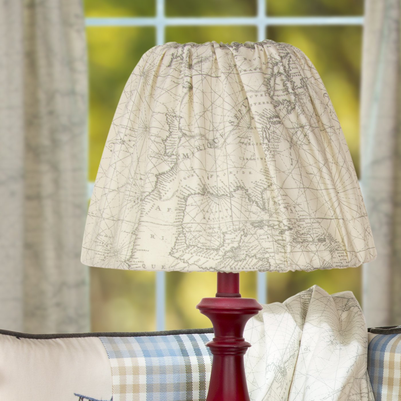 Harriet Bee 9 H X 18 W Linen Empire Lamp Shade Screw On In Blue Wayfair