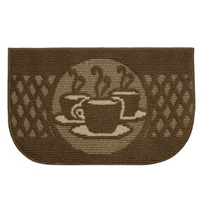 Textured Loop Day Time Coffee Wedge Slice Kitchen Area Rug