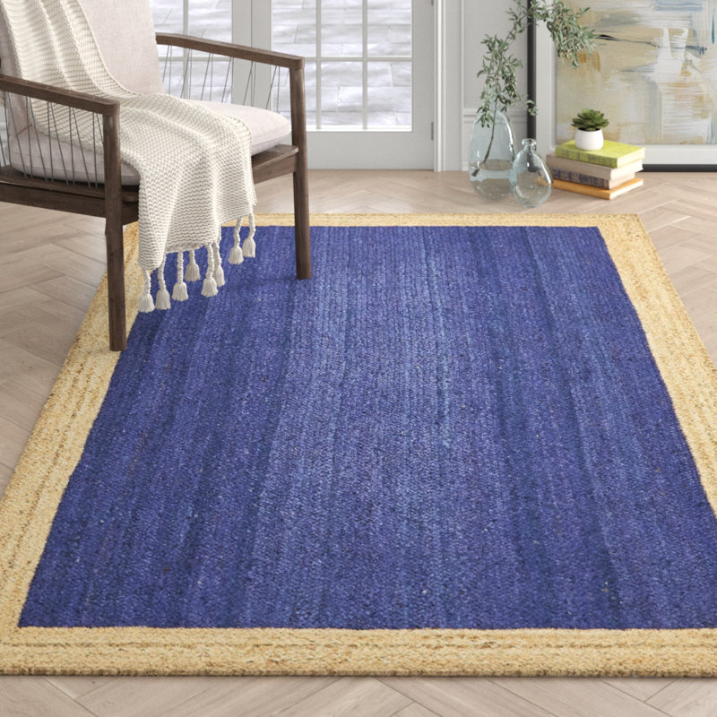 Arispe Handmade Braided Jute Sisal Navy Blue Beige Area Rug Reviews Joss Main