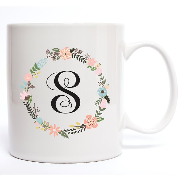 Mugs for Mom Monogram Coffee Mugs Personalized Initial Mug Lettered Mug Custom Mugs Mugs with names Floral Mugs