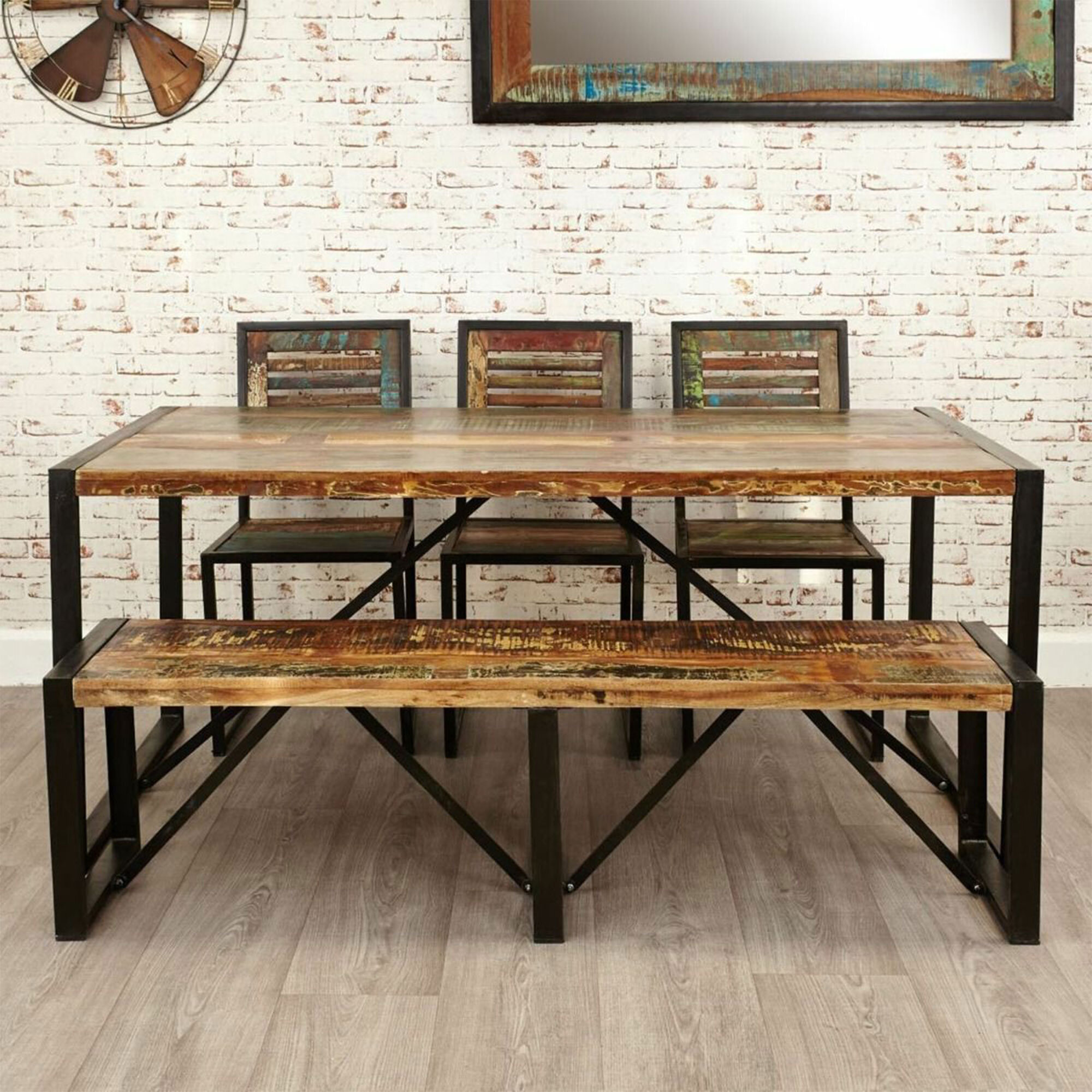 solid wood 6 seater dining set