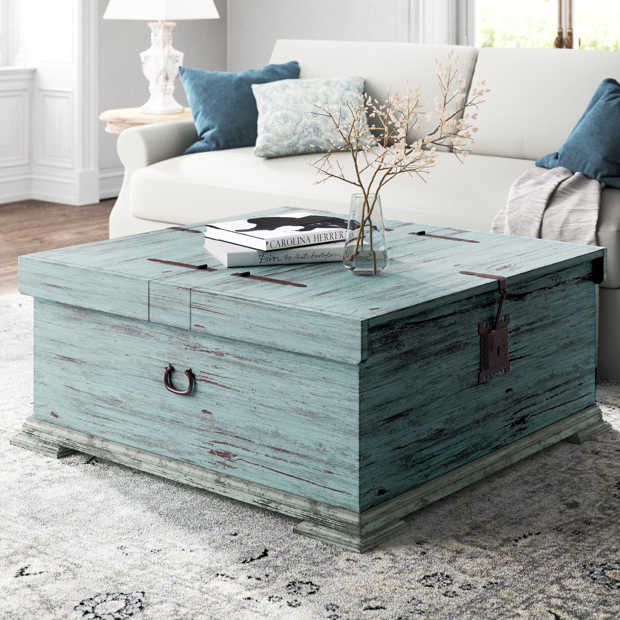 farm style coffee table with storage