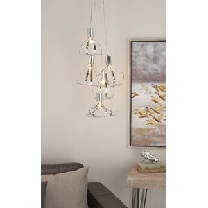 Metal 5-Light Cluster Pendant