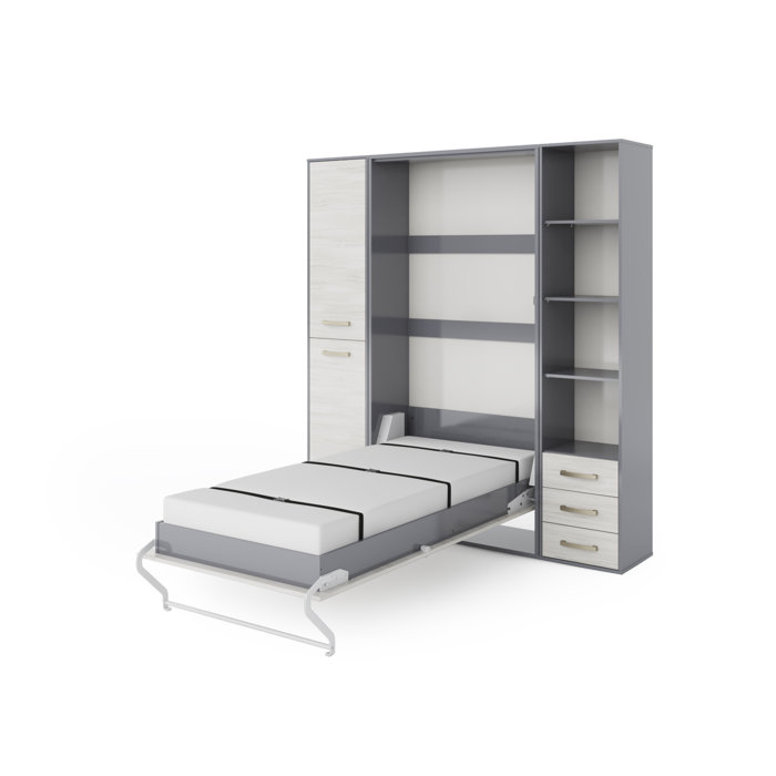 Latitude Run Orenda Vertical Wall Queen Storage Murphy Bed With