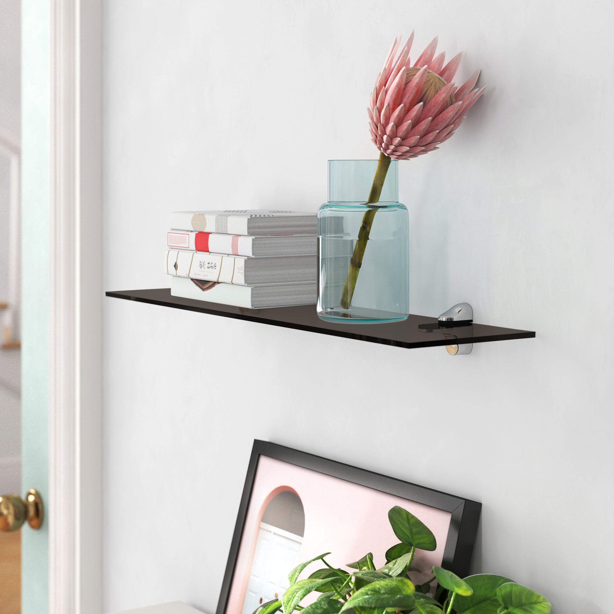 Zipcode Design Daisetta Glass Bracket Shelf Reviews Wayfair