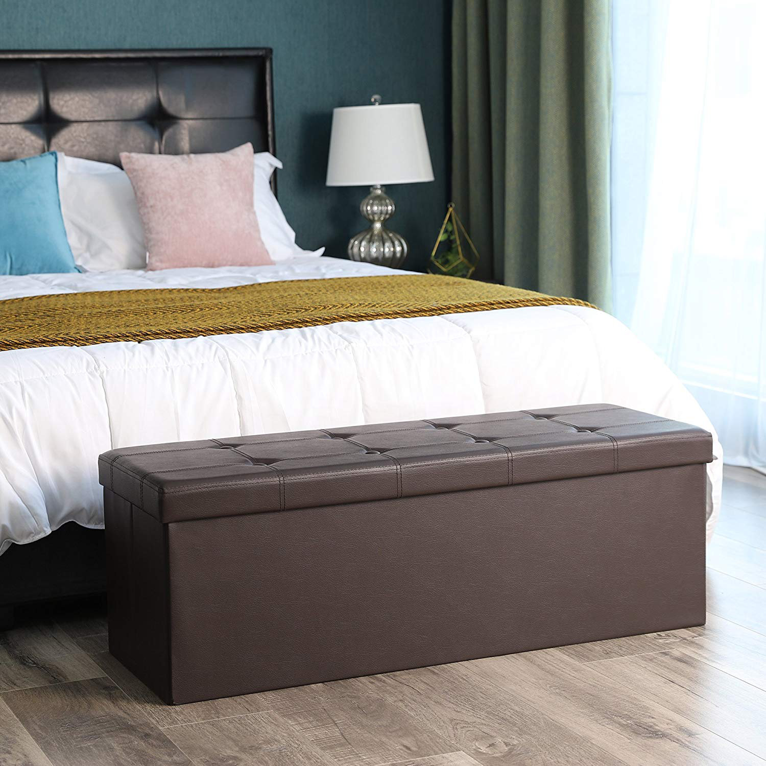 Winston Porter Guedira Leather Storage Bench Reviews Wayfair Guedira Leather Storage Bench