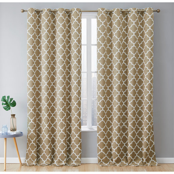 Tan Lattice Curtains