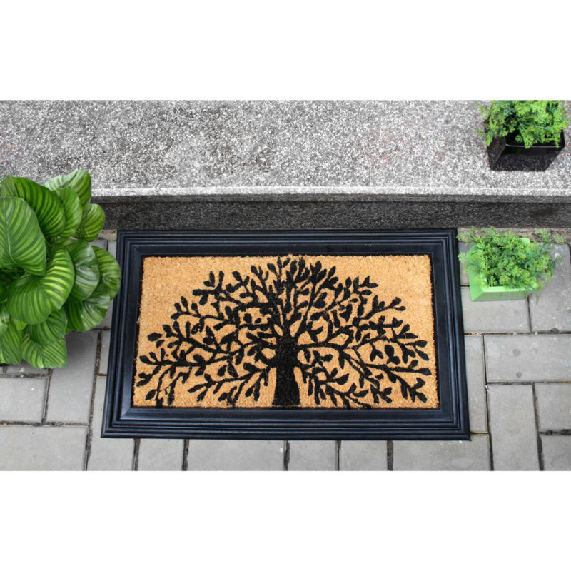 Bungalow Rose Arango Tree Design Rubber Coir 30 In X 18 In Non