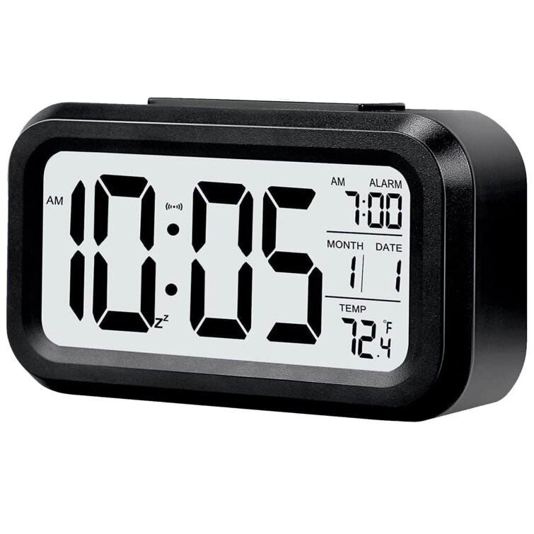 High Accuracy Mini LCD Display Kids Clock Night Light Travel Bedside Alarm Clock 