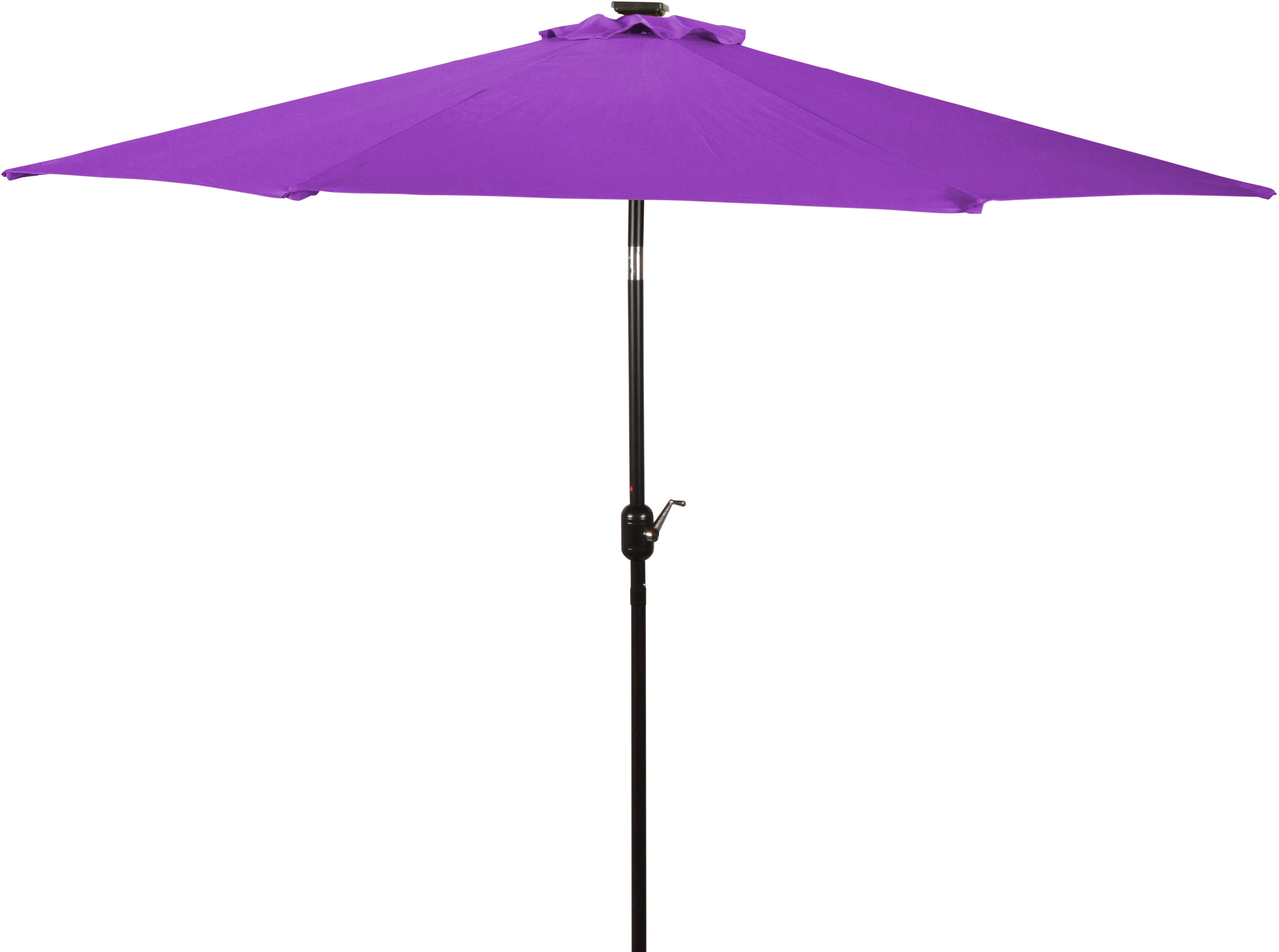 purple patio umbrella with lights