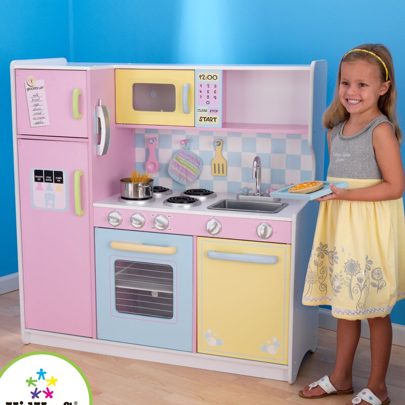 kidkraft uptown pastel play kitchen and laundry playset