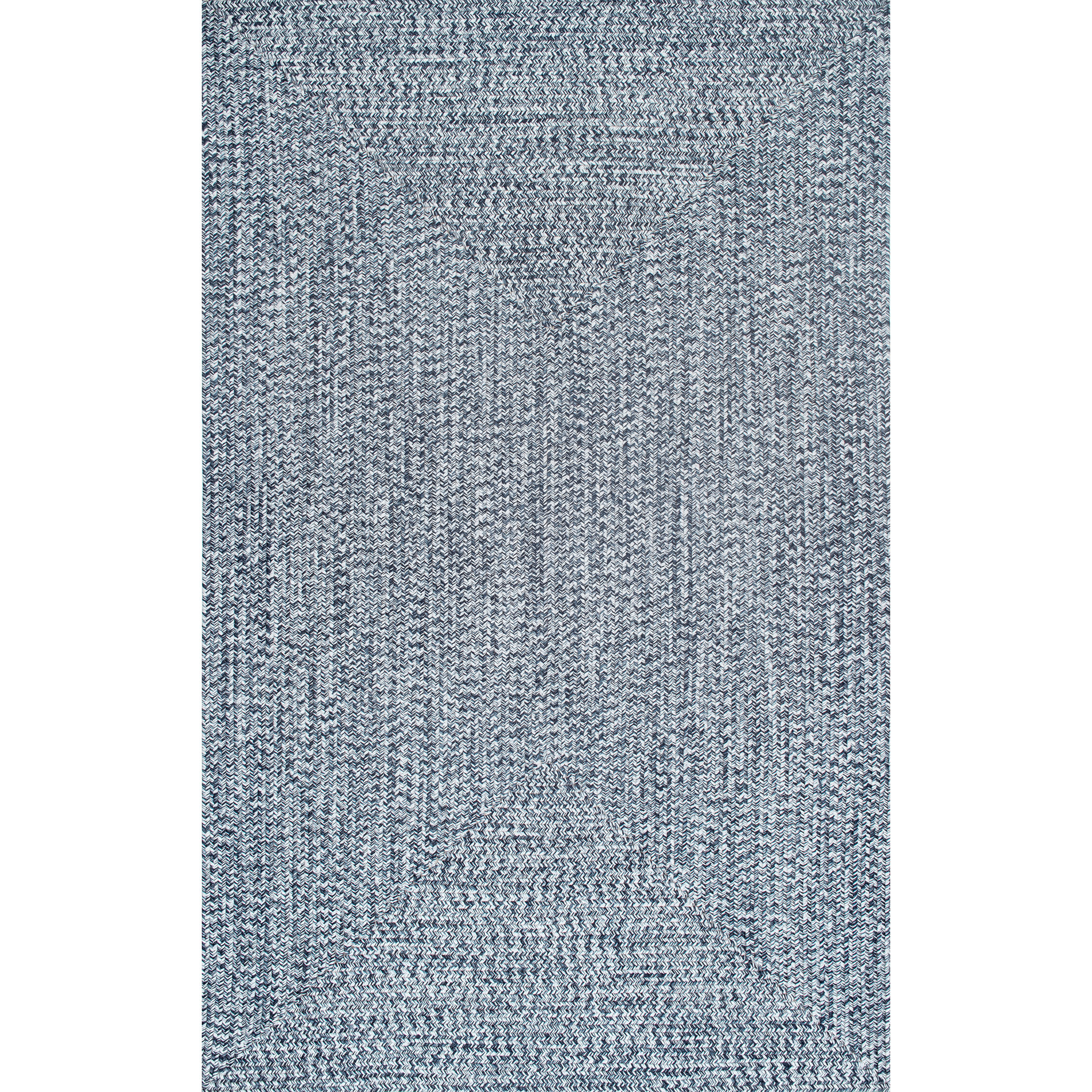 Moseley Hand Braided Medium Blue Off White Indoor Outdoor Area Rug