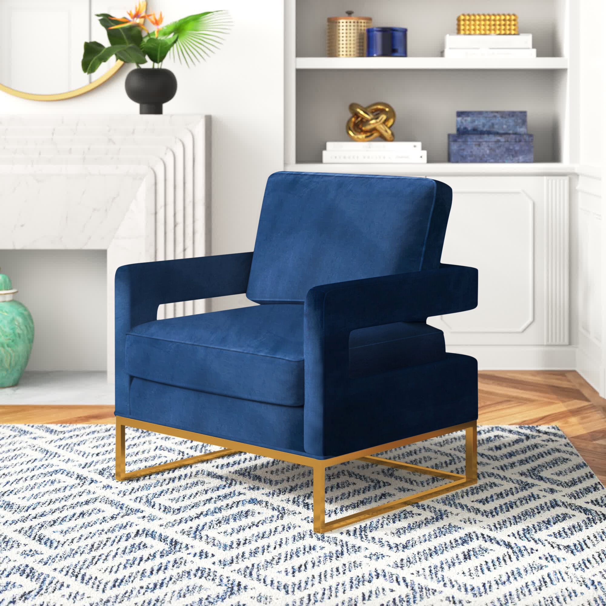 channel tufted armchair