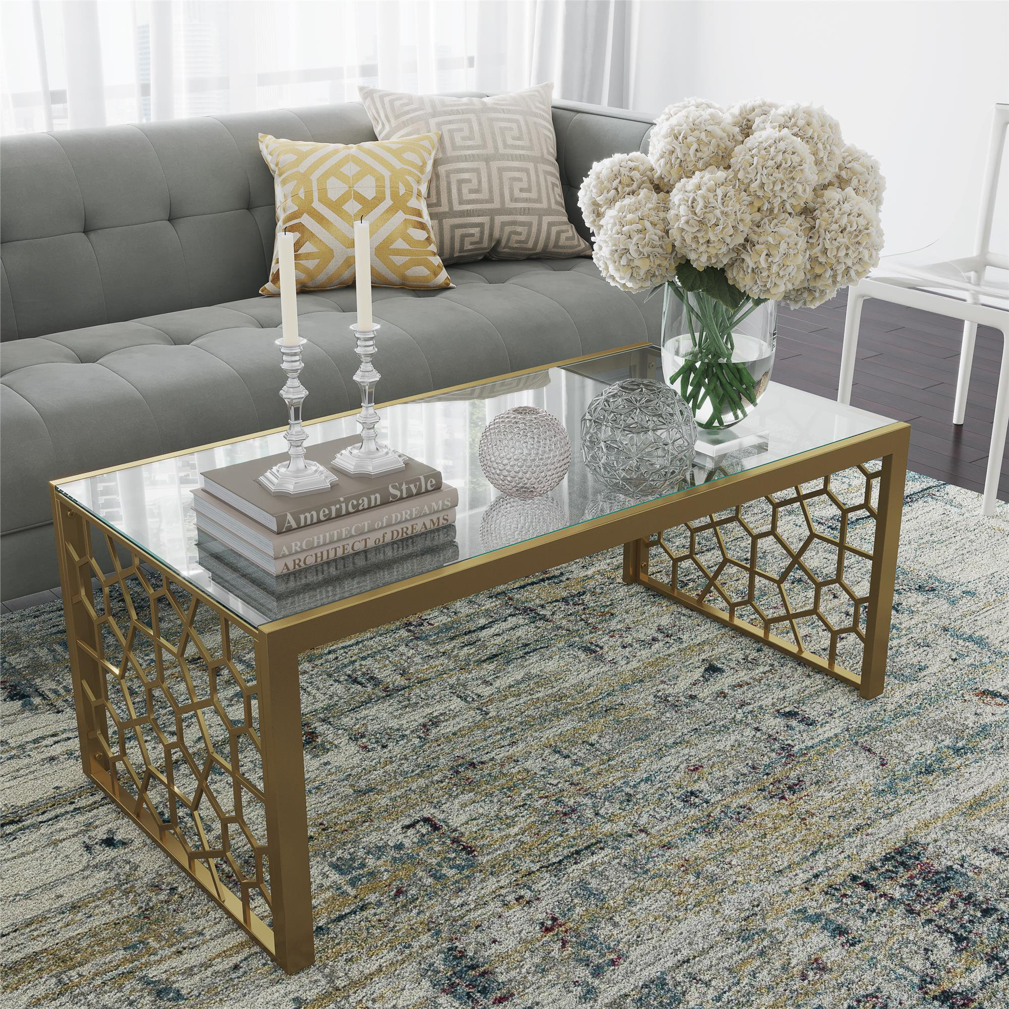 juliette glass coffee table