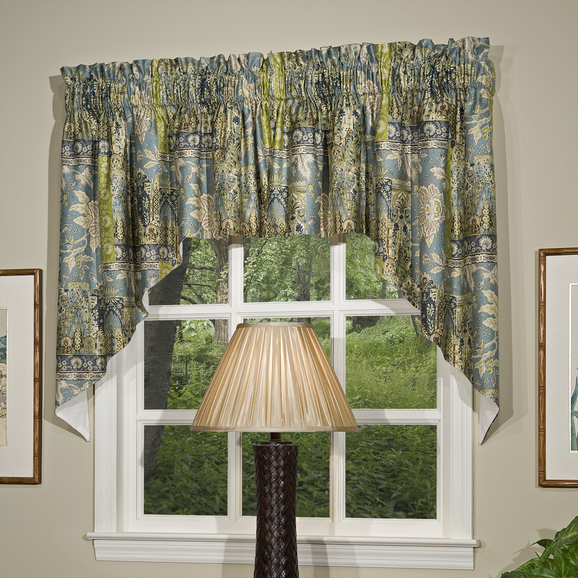 Thomasville At Home Cotton Swag 100 Window Valance In Green Wayfair