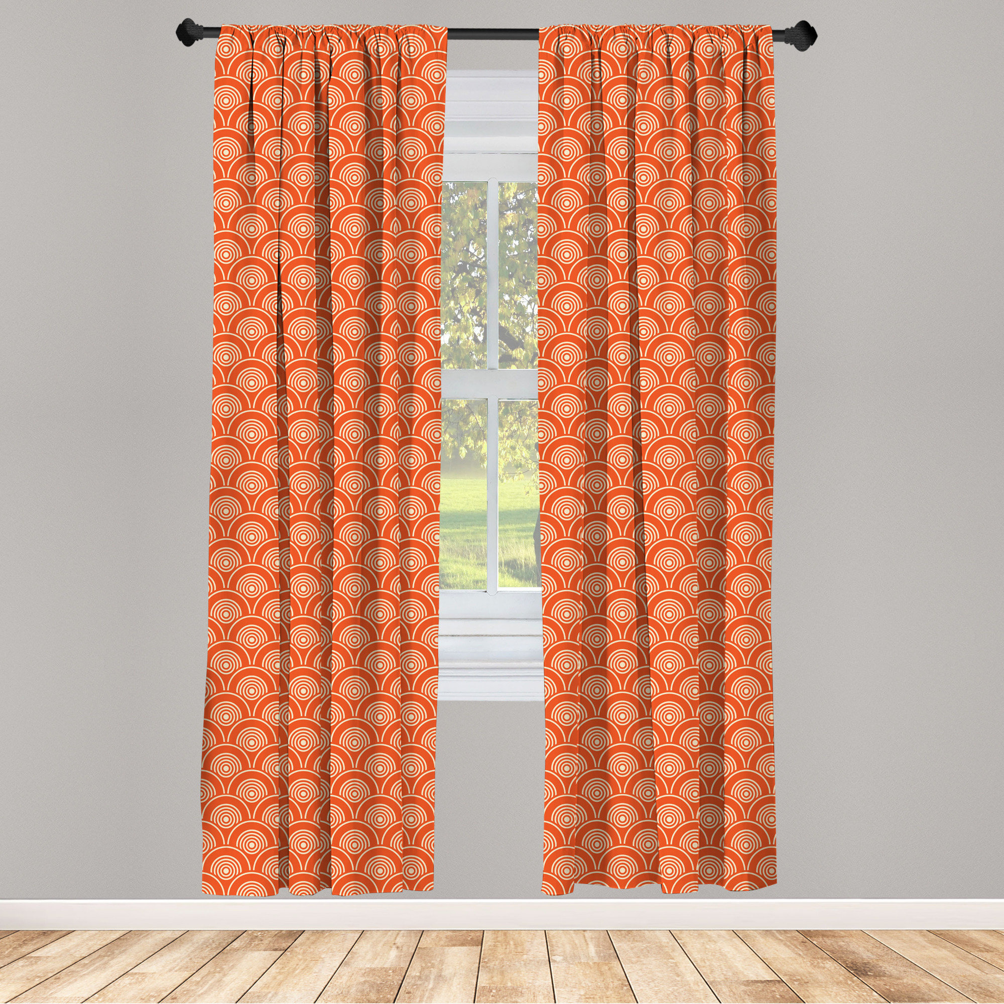 Modern Abstract Microfiber Curtains 2 Panel Set Living Room Bedroom in 3 Sizes 