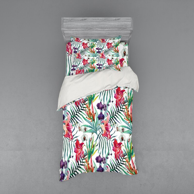 East Urban Home Ambesonne Floral Bedding Set Watercolored