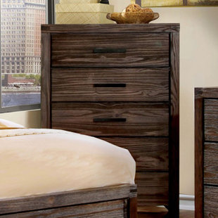 Go to store & view more images Powley Wire-Brushed 5 Drawer Chest by Union Rustic