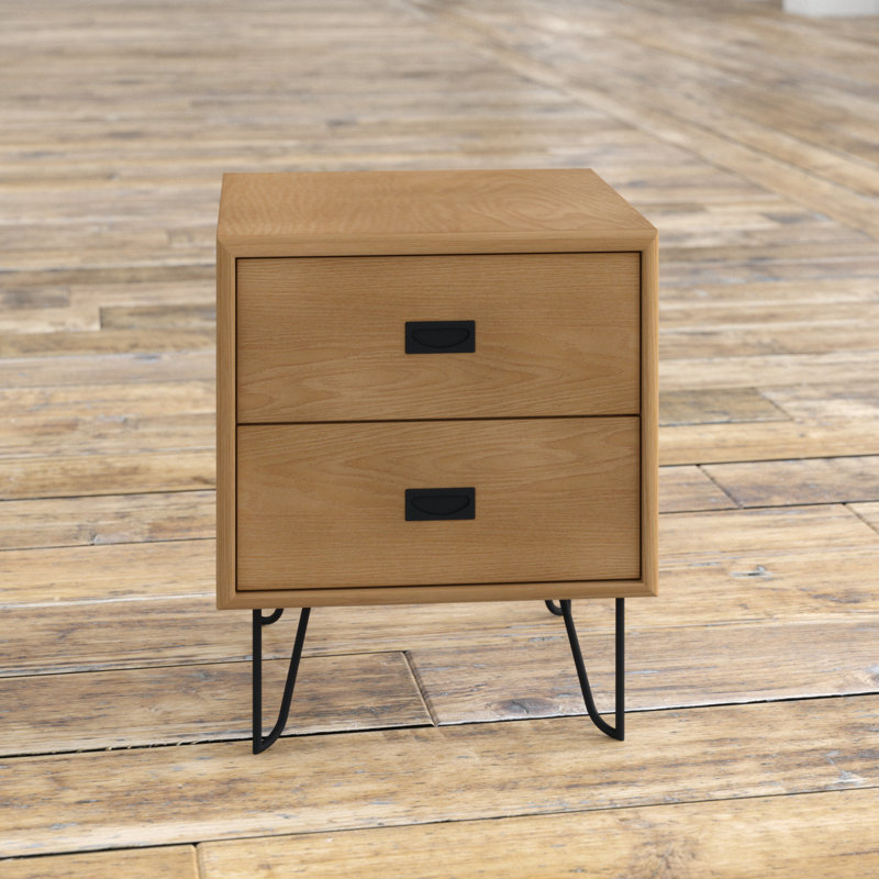 Mercury Row West Oak Lane 2 Drawer Nightstand In Brown Reviews Wayfair