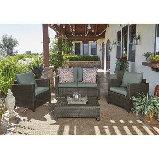 View Belva 4 Piece Rattan Sofa Set with