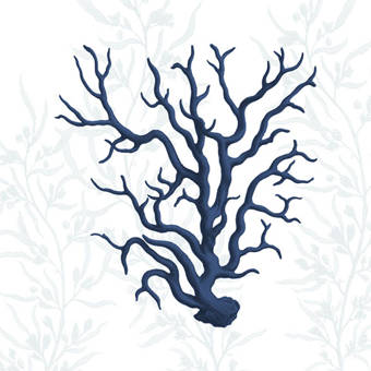 Buy Art For Less Decorative Navy Coral I Picture Frame Graphic
