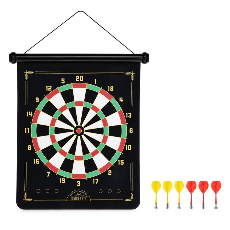 Magnetic Beginners Dartboard Complete Set With 6 Darts Party Game Adults Or Kids