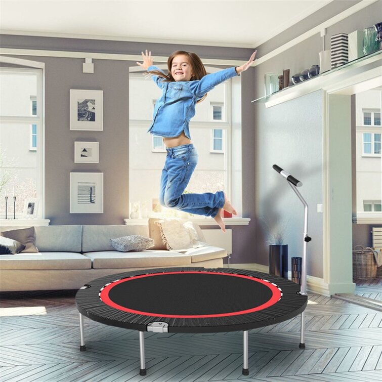 Details about   Mini Rebounder Trampoline with Adjustable Handle for Two Kids Parent-Child_HOME_ 