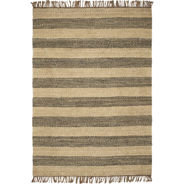 Regalado Striped Handmade Flatweave Light Brown Black Area Rug Joss Main
