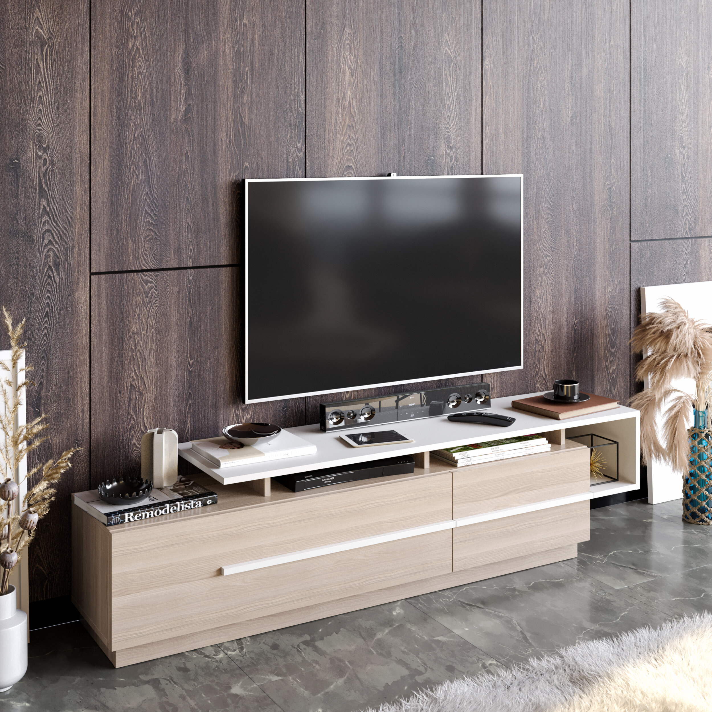 160CM Living Room Furniture Set TV Stand Cabinet Unit Shelf Entertainment UK 