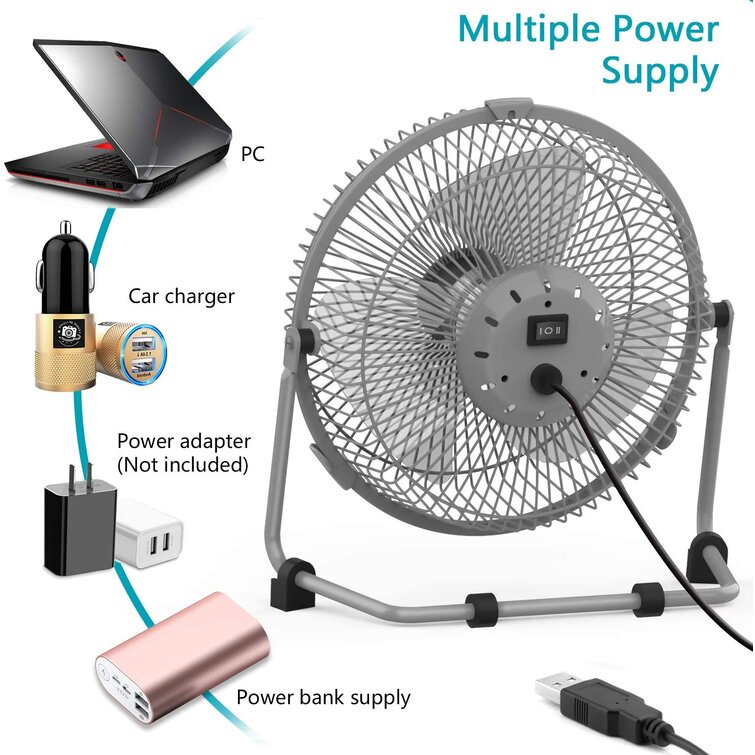 Personal Table Fan with Strong Airflow Quiet Operation 9 Inch USB Desk Fan USB Powered ONLY No Battery Portable Cooling Fan for Home Office Bedroom-Black 