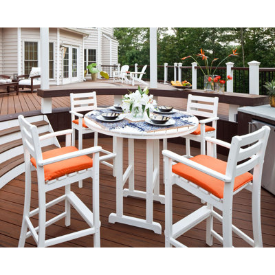 Trex Outdoor Monterey Bay 5 Piece Bar Height Dining Set Colour: Classic White
