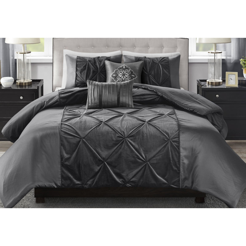 House Of Hampton Corringham Faux Velvet Duvet Cover Set Reviews