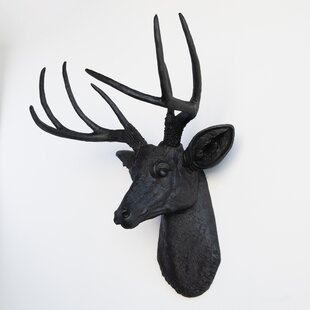 Wall Art Decoration Colour Black 3D Printed 4 Inch Geometric Stag Deer