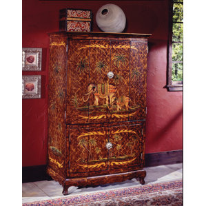 Hand-Painted TV Armoire by South Sea Rattan