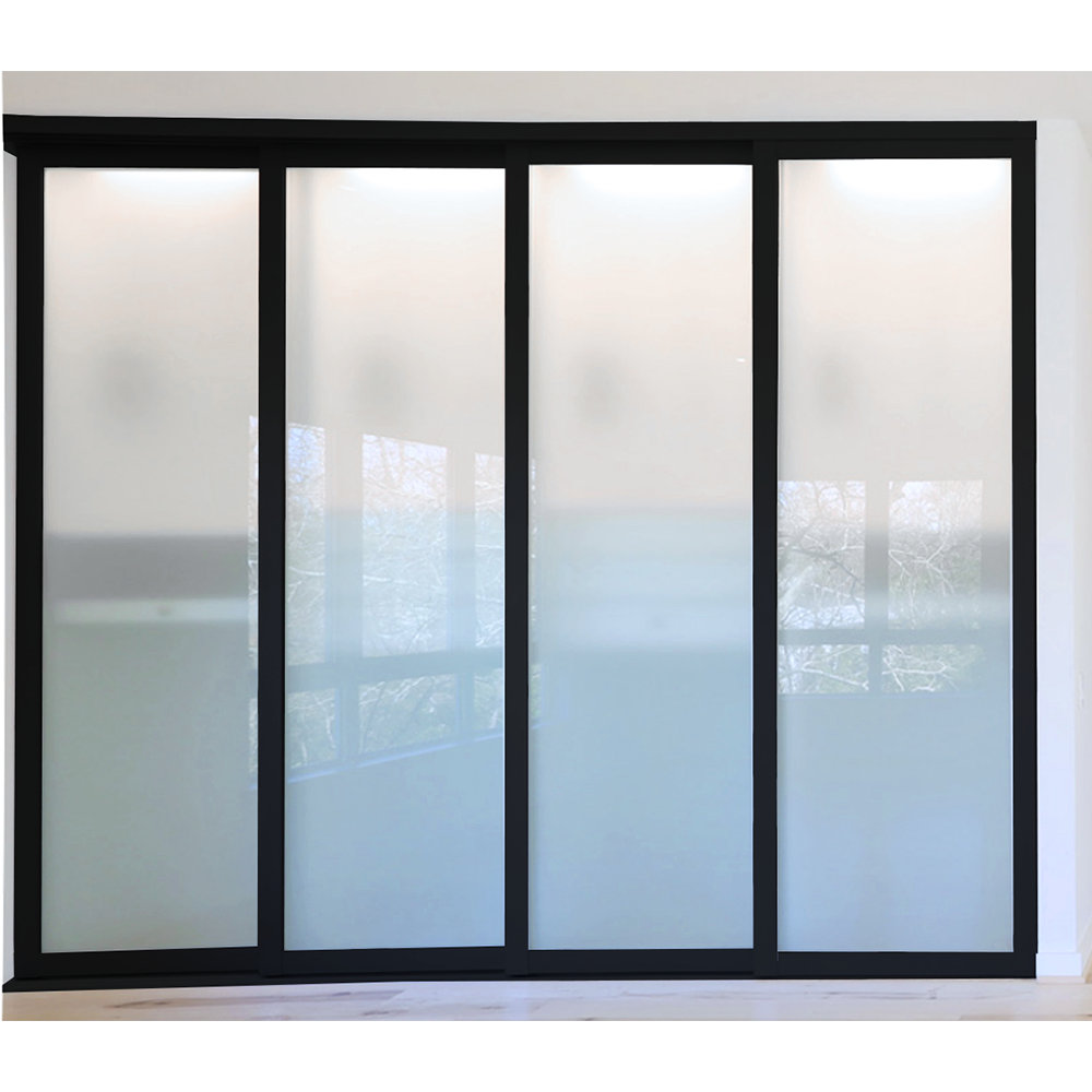 The Sliding Door Company 4 Panel Frosted Glass Sliding Closet Door