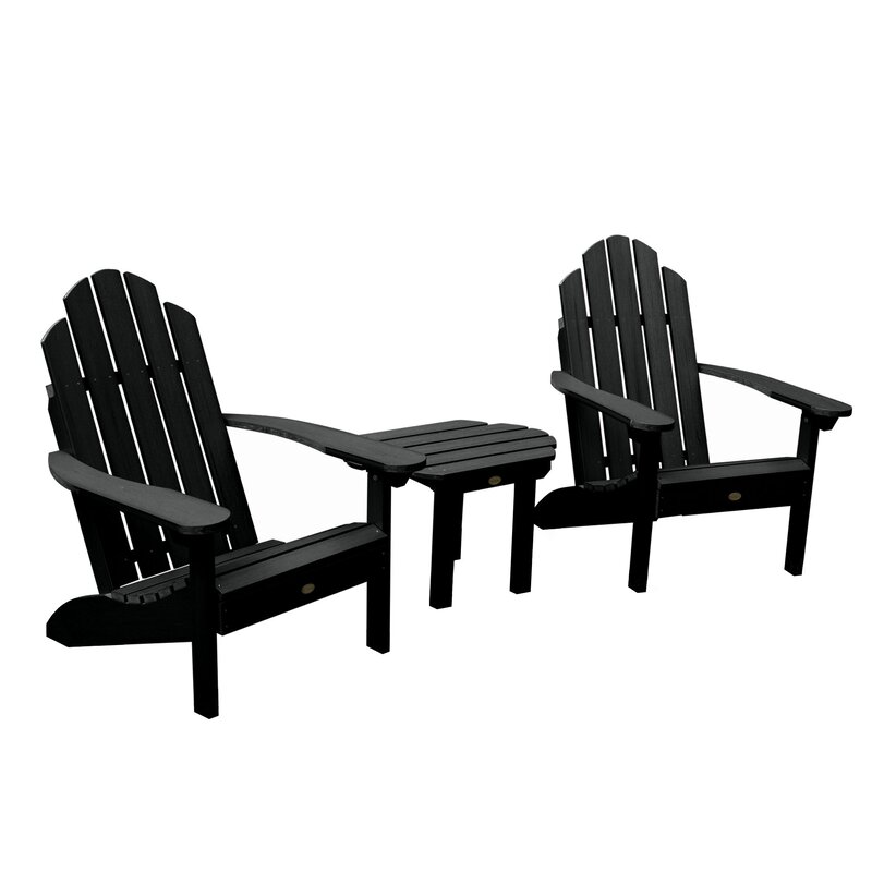 Alcott Hill Highpoint Classic Plastic Adirondack Chair With Table