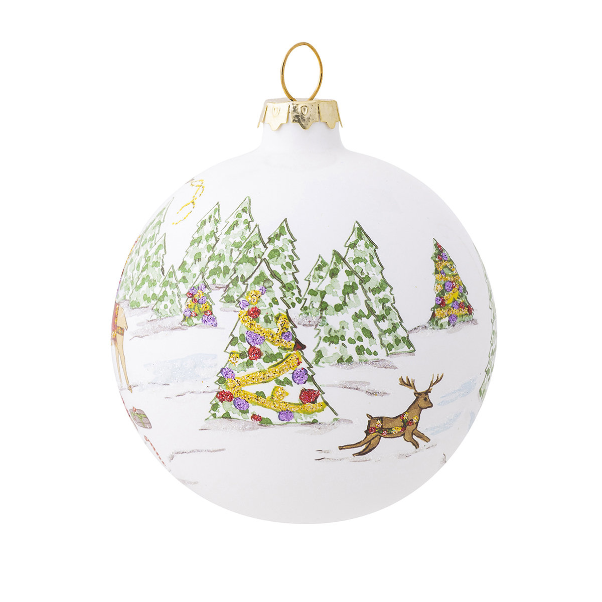 Juliska North Pole Reindeer Glass Ball Ornament Wayfair