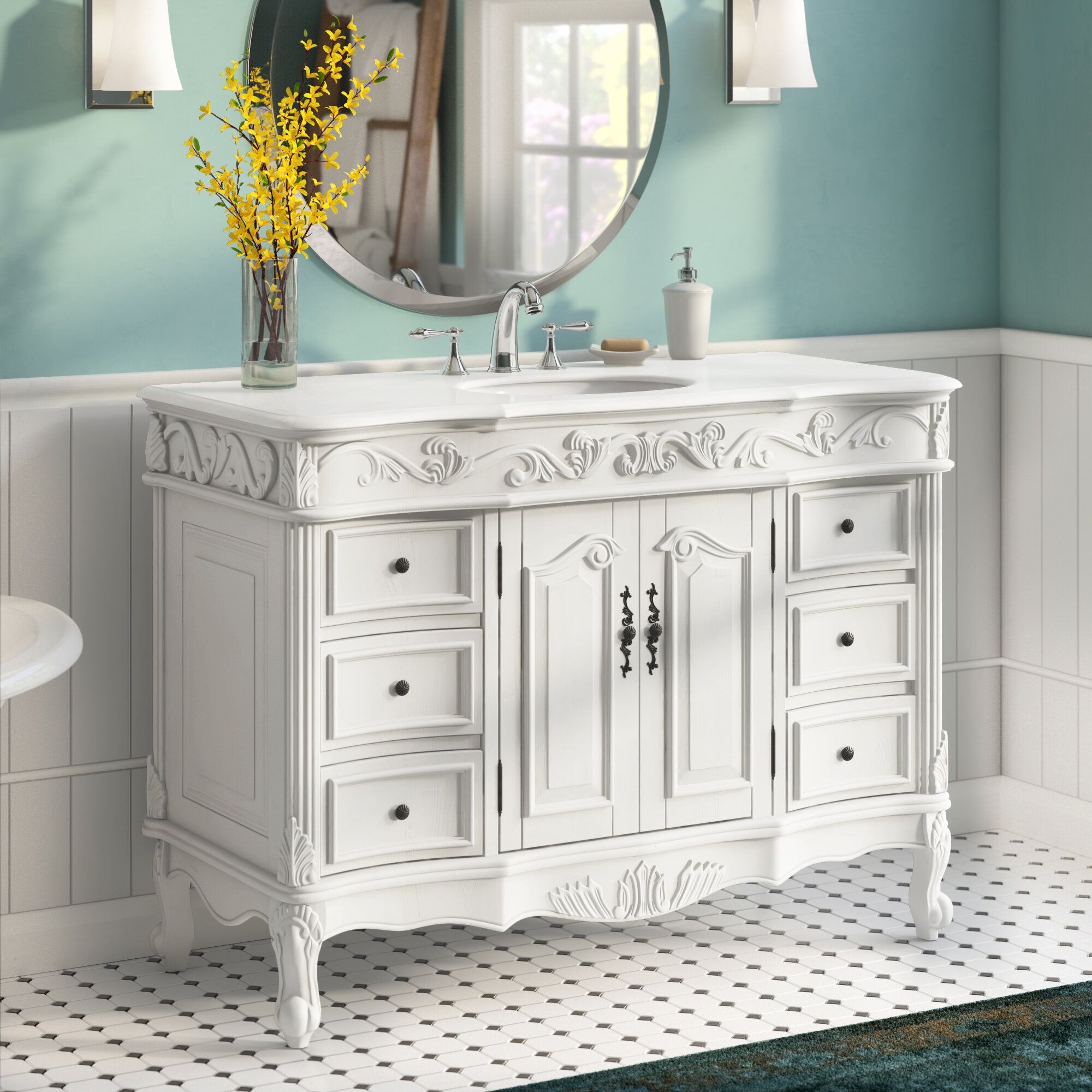 Astoria Grand Ruvalcaba 48'' Free-standing Single Bathroom Vanity with ...