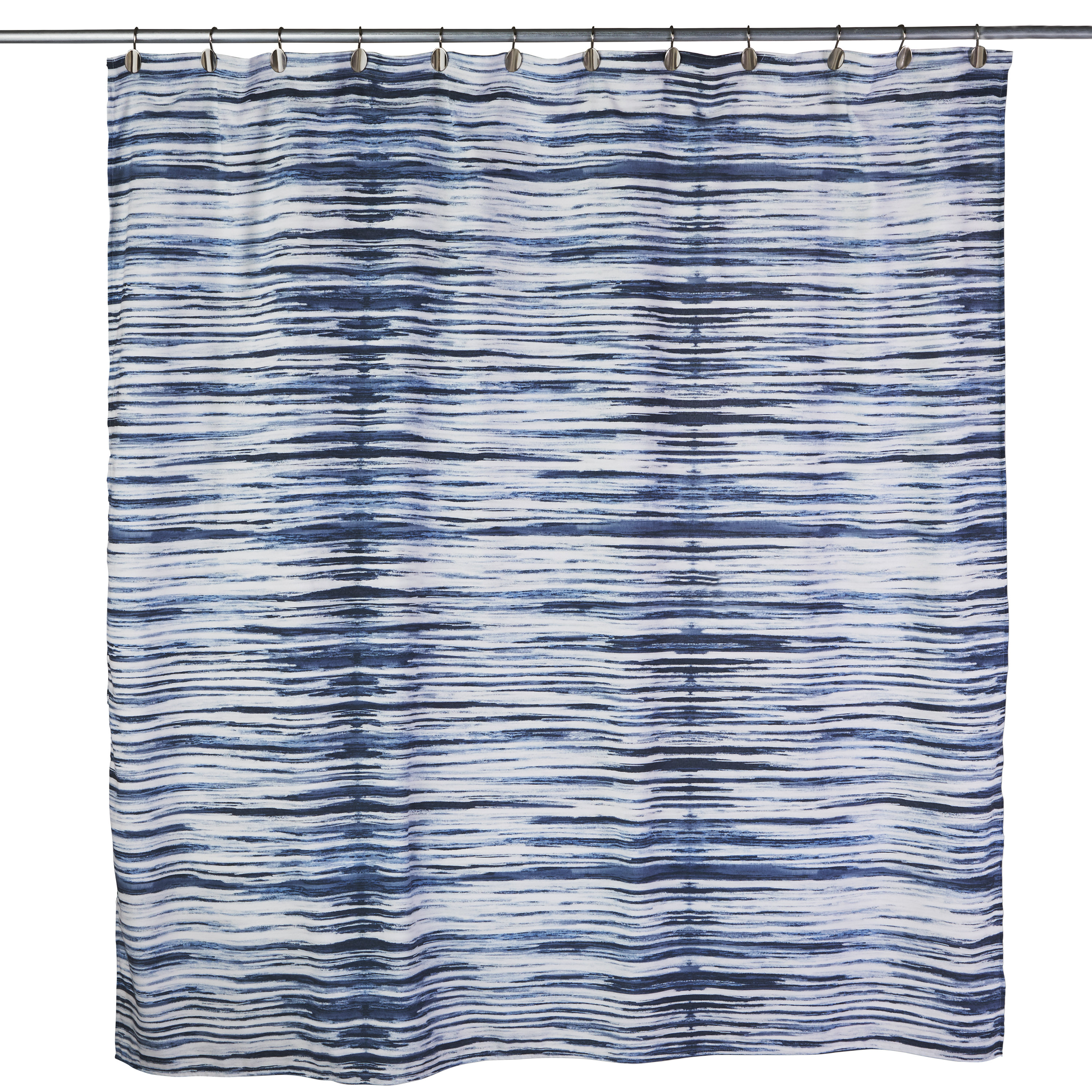 Bathroom Waterproof Fabric Shower Curtain Set Black Dot White /& Blue Stripe Dogs