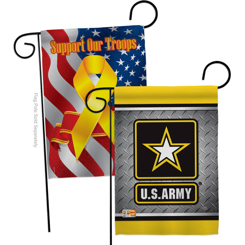 Breeze Decor American Army Steel Impressions Decorative Support Our Troops 2 Sided Polyester 19 X 13 In Garden Flag Wayfair