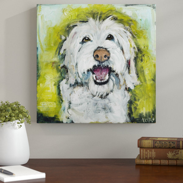 Ebern Designs Smiley Dog By Tori Campisi Wrapped Canvas Print