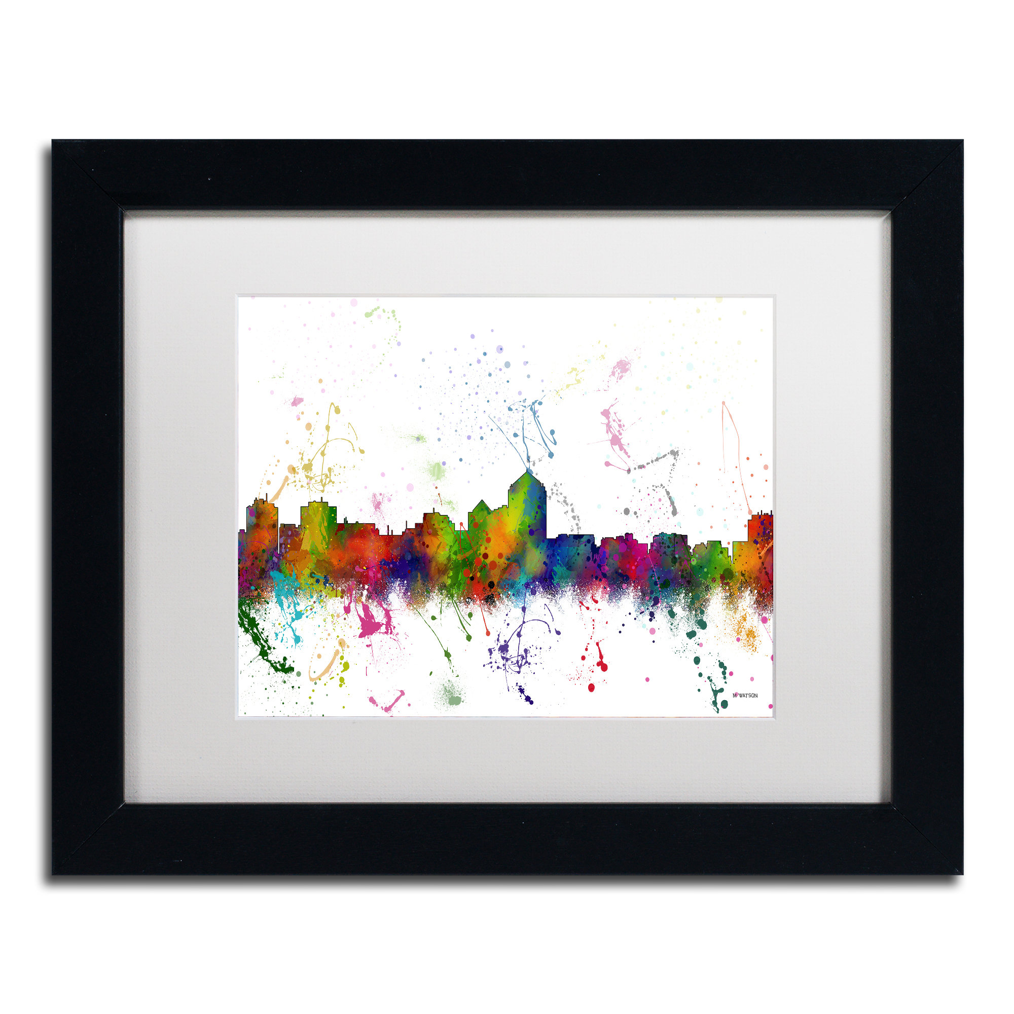 Trademark Art Albuquerque New Mexico Skyline Matted Framed Graphic Art Wayfair