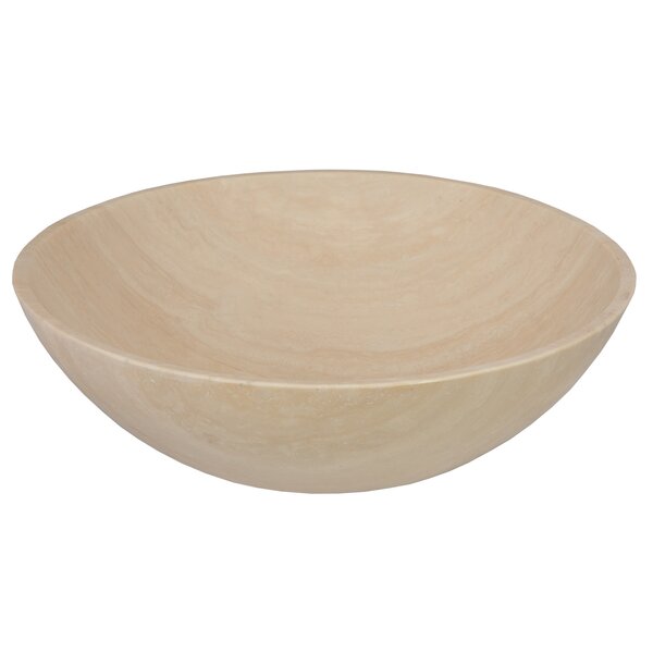 Edenbath Travertine Bowl Stone Circular Vessel Bathroom Sink Wayfair