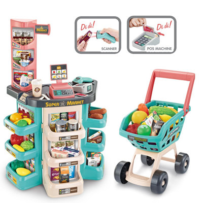 Shopping Grocery Play Carts and Stands Flang