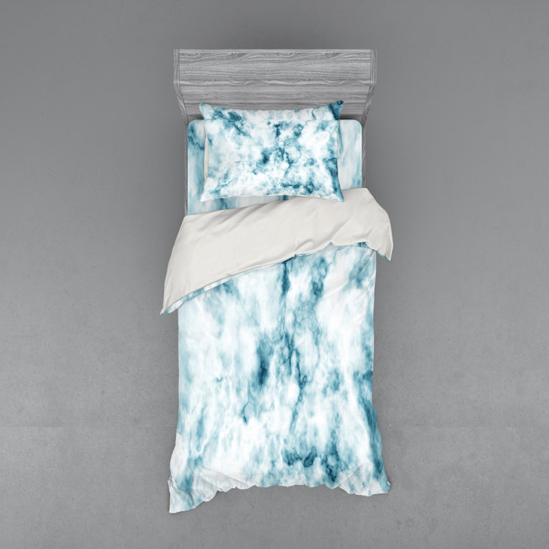 Black and White Duvet Cover Set with Pillow Shams Grunge Artwork Print