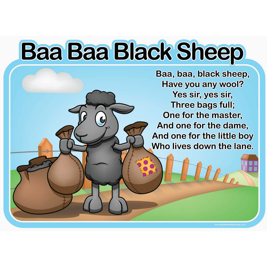 Askew Baa Baa Black Sheep Wall Plaque