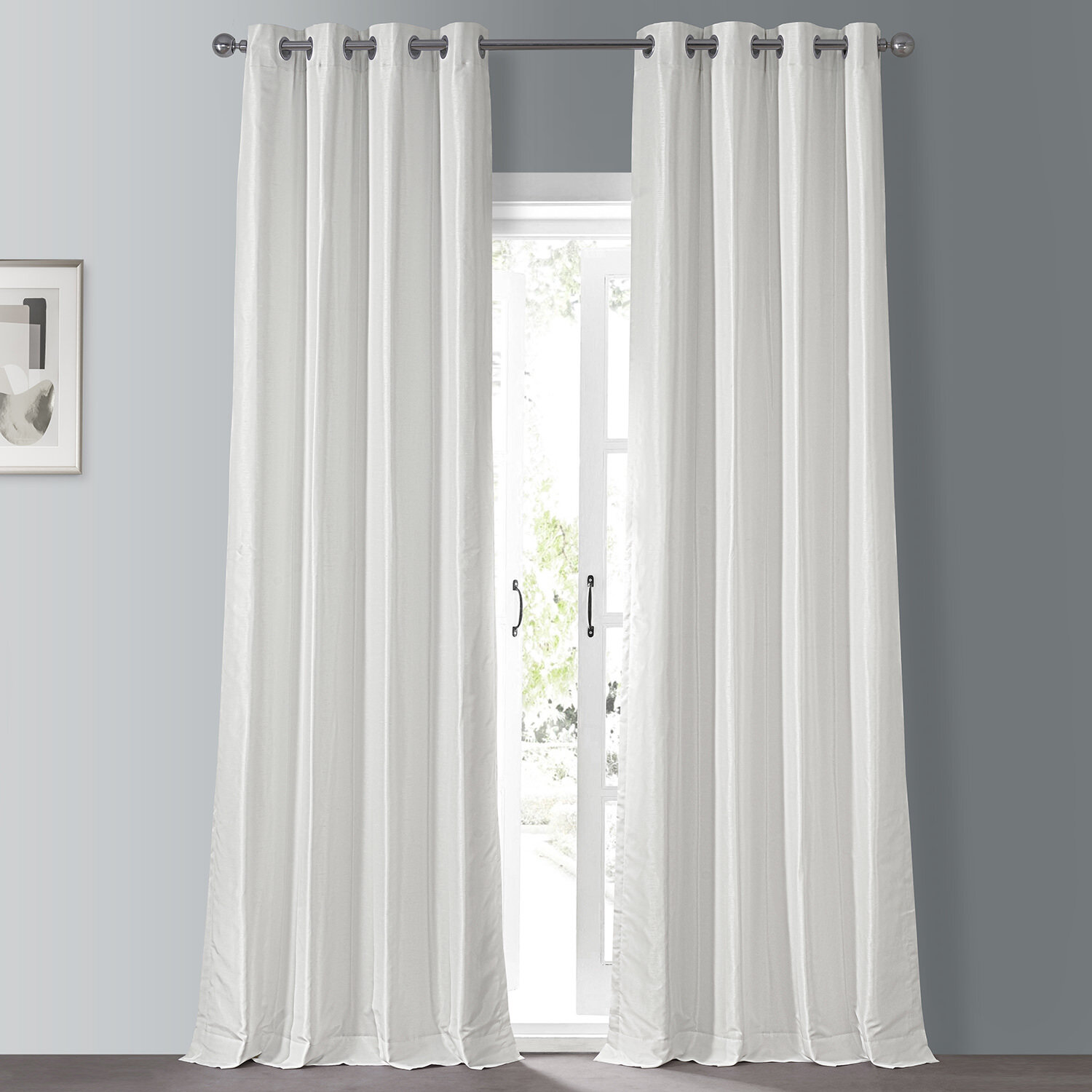 One Pair Of INTERIORS Fully Lined Central Park Eyelet Curtains 
